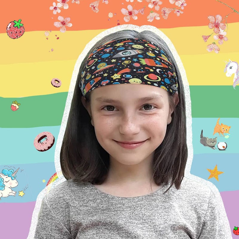Bohend Girls Non-Slip Headbands - 3 Pack Wide Knotted Elastic Hair Bands, Cute Workout Yoga Sweatbands for Kids & Girls (Small Size) - Image 5